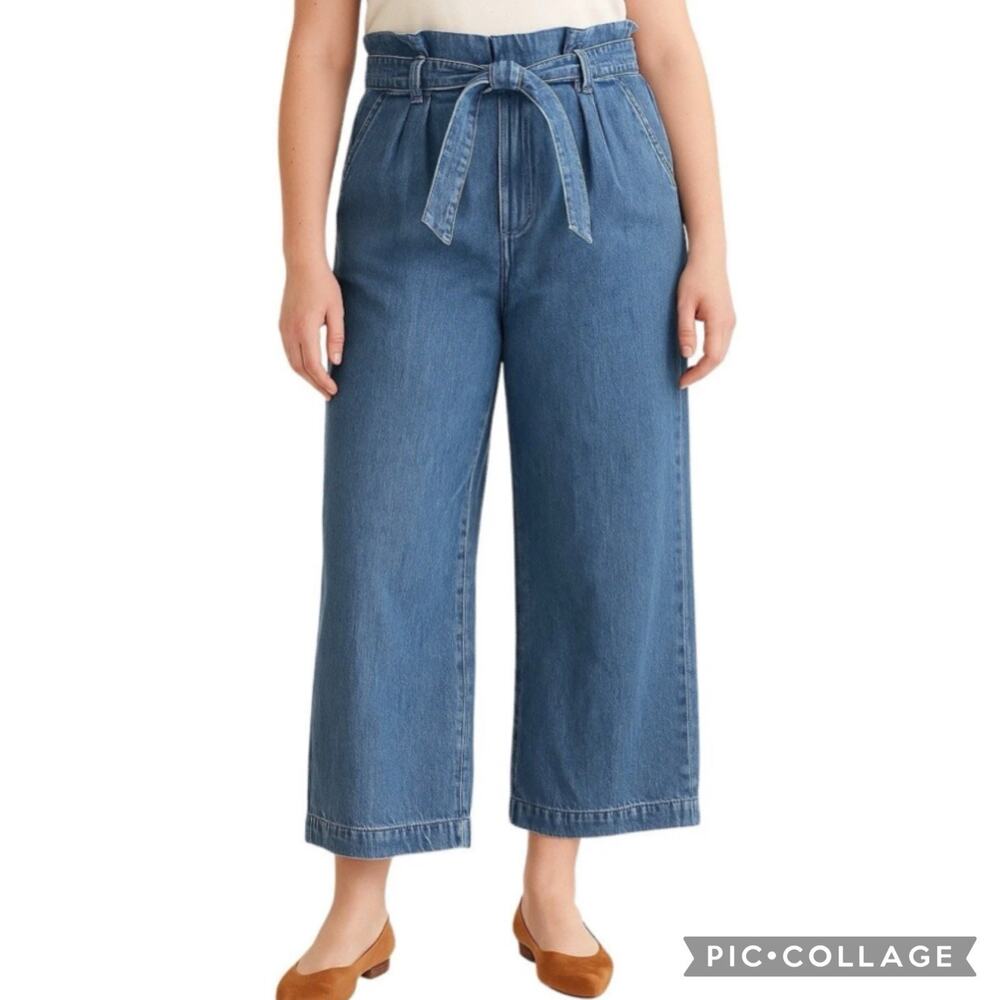 Madewell Paperbag Jeans Brody Wash Belted High Rise Wide Leg Denim Pants Size 30